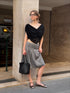 Carmel - Genuine Leather U Shape Handwoven Tote Bag Black